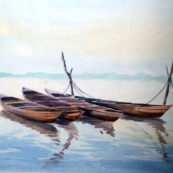 Peinture intitulée "untitled" par Kangkan Das, Œuvre d'art originale, Aquarelle