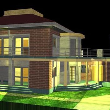 "Rendu villa 3D 7" başlıklı Resim Kangol Le Droïd tarafından, Orijinal sanat