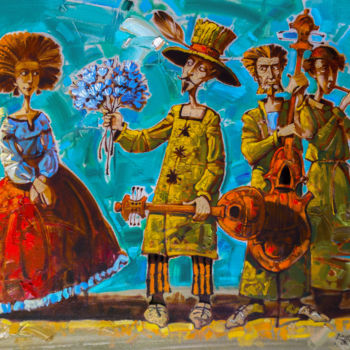 Schilderij getiteld "Влюблённый музыкант" door Konstantin Kansky (Kanskyart), Origineel Kunstwerk, Olie Gemonteerd op Frame…