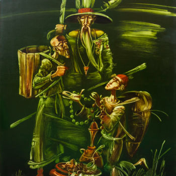 Painting titled "Беспокойное богатст…" by Konstantin Kansky (Kanskyart), Original Artwork, Oil Mounted on Wood Stretcher fra…