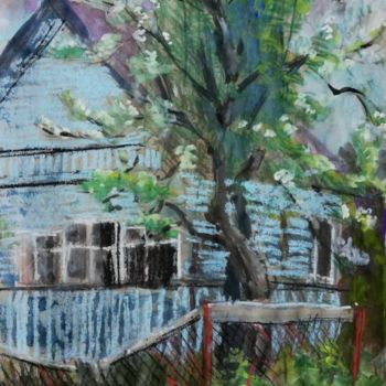 Painting titled "Old house" by Mariia Kantorovich, Original Artwork, Watercolor