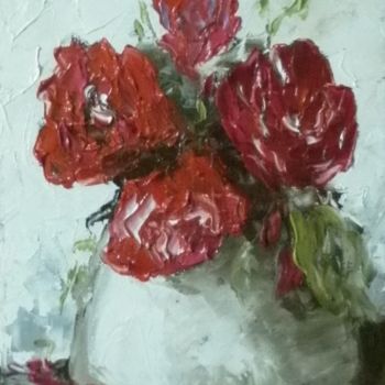 Painting titled "BOUQUET PASSION" by Kao Bourillon, Original Artwork, Oil