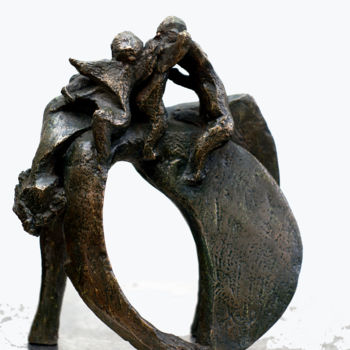 Skulptur mit dem Titel "les-enfants" von Kaol, Original-Kunstwerk, Metalle