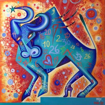 Painting titled "Il TORO ( lady toro…" by Kaola Oty, Original Artwork, Acrylic