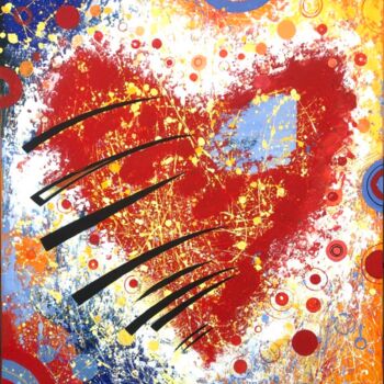 Ζωγραφική με τίτλο "Love ,my heart is y…" από Kaola Oty, Αυθεντικά έργα τέχνης, Ακρυλικό