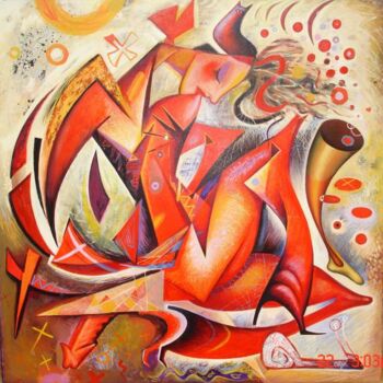 Malarstwo zatytułowany „Red woman” autorstwa Kaola Oty, Oryginalna praca, Olej