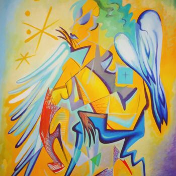 Pittura intitolato "The Angel" da Kaola Oty, Opera d'arte originale, Acrilico