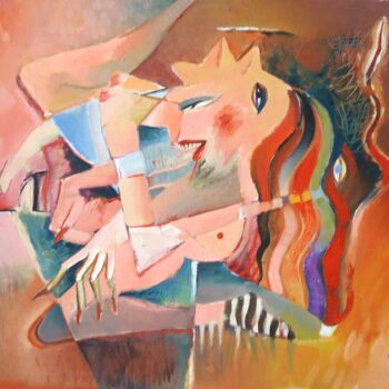 Pintura titulada "Loverss" por Kaola Oty, Obra de arte original, Oleo
