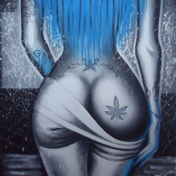 Картина под названием "Blue" - Kaola Oty, Подлинное произведение искусства, Акрил
