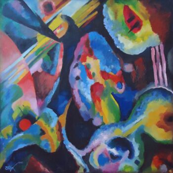 Malarstwo zatytułowany „Kandinsky s style” autorstwa Kaola Oty, Oryginalna praca, Olej
