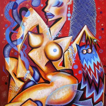 Malarstwo zatytułowany „Cubist Nude” autorstwa Kaola Oty, Oryginalna praca