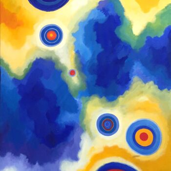 Pittura intitolato "azure clouds" da Kaola Oty, Opera d'arte originale