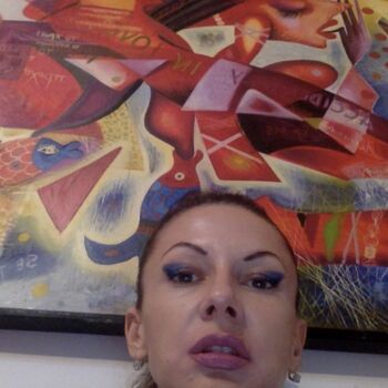 Painting titled "Kaola with a cubist…" by Kaola Oty, Original Artwork, Oil