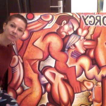 Orgy male painting 100/100 cm