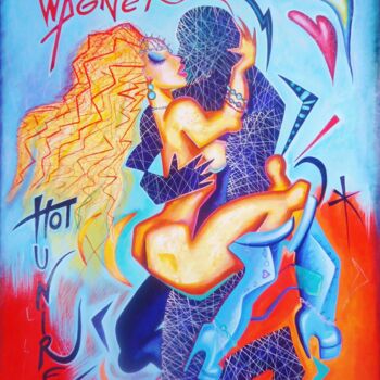 Pittura intitolato "Hot couple" da Kaola Oty, Opera d'arte originale