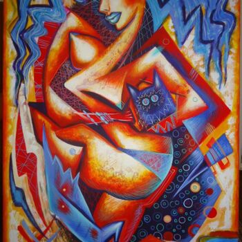 Pintura intitulada "Blue" por Kaola Oty, Obras de arte originais, Acrílico