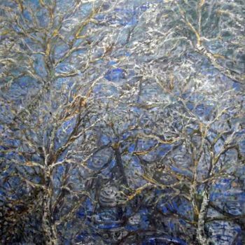 Peinture intitulée "Arbres dans l'eau" par Kaoru Tsuzawa, Œuvre d'art originale