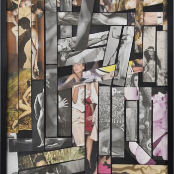 Collages intitulée "ErotiKA" par Kaouteur Souibgui, Œuvre d'art originale, Collages Monté sur Autre panneau rigide