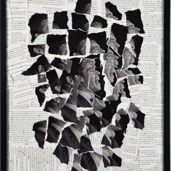 Collages intitulée "Déstructuration 6 /…" par Kaouteur Souibgui, Œuvre d'art originale, Collages