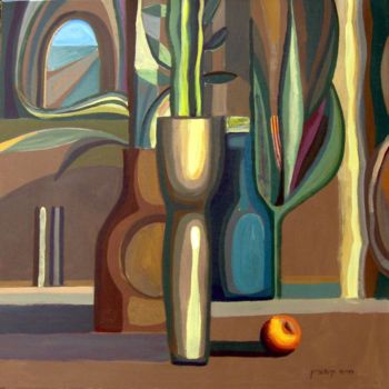 Peinture intitulée "натюрморт с фруктом…" par Haim Kapchitz, Œuvre d'art originale