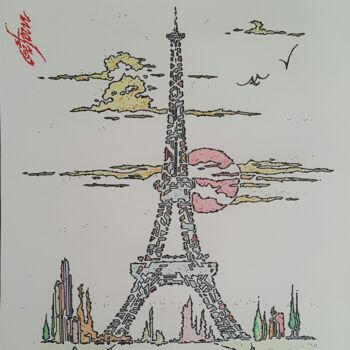 Drawing titled "EİFFEL TOWER" by Kaplan Tükenmez, Original Artwork, Other
