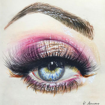 Digital Arts titled "Piercing eye" by Karin Aznavour, Original Artwork, Digital Painting