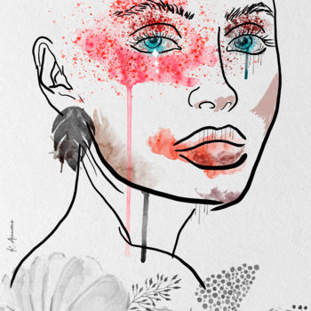 Digitale Kunst getiteld "Melting beauty" door Karin Aznavour, Origineel Kunstwerk, Digitaal Schilderwerk