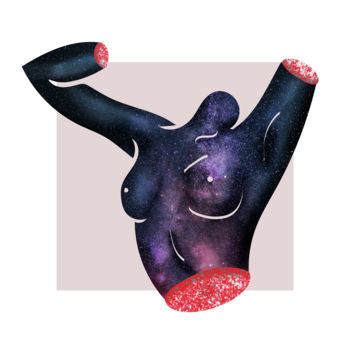 Arts numériques intitulée "Woman galaxy" par Karin Aznavour, Œuvre d'art originale, Travail numérique 2D