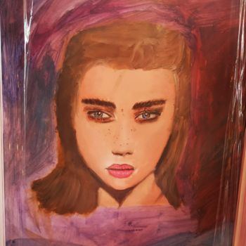 Peinture intitulée "The young girl" par Georgios Karaiskos, Œuvre d'art originale, Huile