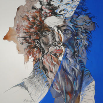 Peinture intitulée "Instant 2" par Eliane Karakaya, Œuvre d'art originale, Acrylique Monté sur Carton
