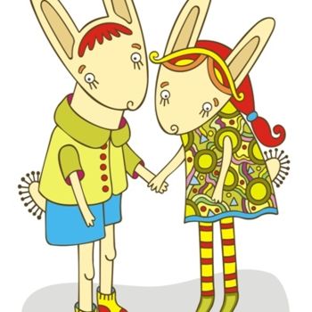 Arte digitale intitolato "two hares" da Lesia Kara Kotsia, Opera d'arte originale