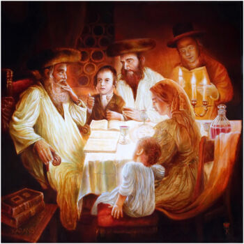 Картина под названием "Праздник Песах (Вел…" - Alexey Karans, Подлинное произведение искусства, Масло