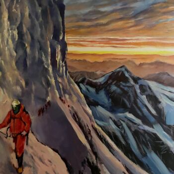 Peinture intitulée "climbing K2" par Karas Gleb, Œuvre d'art originale, Huile