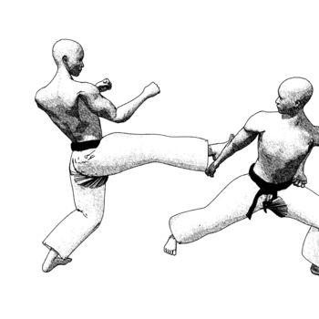 Artes digitais intitulada "Koho gedan barai (2)" por Karate Poster, Obras de arte originais, Trabalho Digital 2D