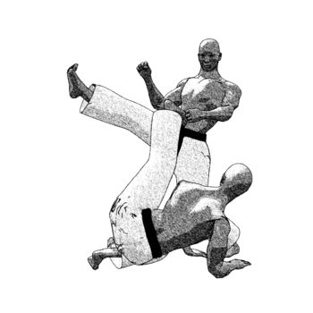 Digitale Kunst mit dem Titel "Naname ni fuseru" von Karate Poster, Original-Kunstwerk, 2D digitale Arbeit