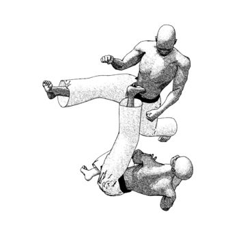 「Naname ni fuseru (2)」というタイトルのデジタルアーツ Karate Posterによって, オリジナルのアートワーク, 2Dデジタルワーク