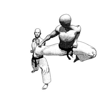 Digital Arts titled "Ushiro tobi geri (3)" by Karate Poster, Original Artwork, 2D Digital Work