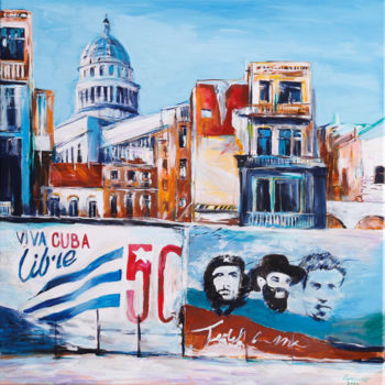 Malerei mit dem Titel "Hawana Kuba" von Edward Karczmarski, Original-Kunstwerk, Acryl