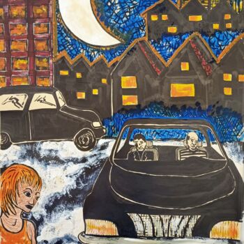 "La nuit est voyeur" başlıklı Tablo Karel Liefooghe tarafından, Orijinal sanat, Akrilik Ahşap panel üzerine monte edilmiş