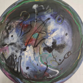 「going round 3」というタイトルの絵画 Karel Stoopによって, オリジナルのアートワーク, オイル ウッドストレッチャーフレームにマウント
