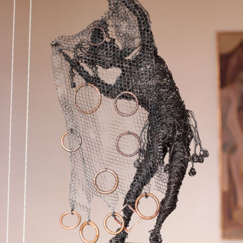 Sculpture titled "Circus 57x24x14 3.2…" by Karen Axikyan, Original Artwork, Metals