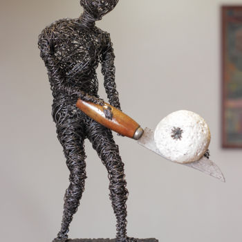Скульптура под названием "On a knife blade 42…" - Karen Axikyan, Подлинное произведение искусства, Металлы