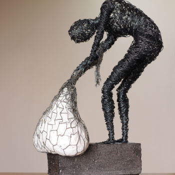 Sculpture titled "Mass 43x30x19 4.5kg…" by Karen Axikyan, Original Artwork, Metals