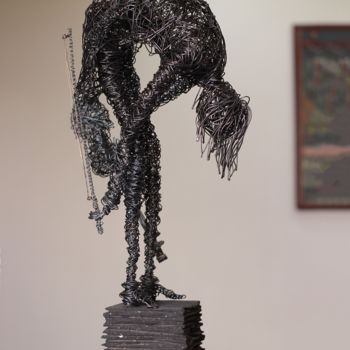 Sculpture intitulée "Regards 51x27x17 3k…" par Karen Axikyan, Œuvre d'art originale, Métaux