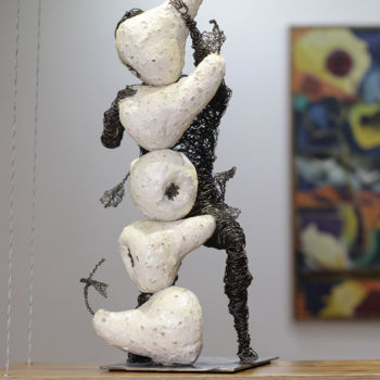 Sculpture titled "Poise (45x19x16 3.3…" by Karen Axikyan, Original Artwork, Metals