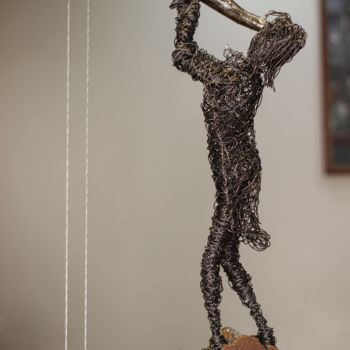 Sculpture titled "Dream (60x20x13 2.5…" by Karen Axikyan, Original Artwork, Metals