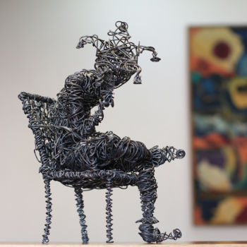 Sculpture intitulée "Thinking (28x21x13…" par Karen Axikyan, Œuvre d'art originale, Métaux