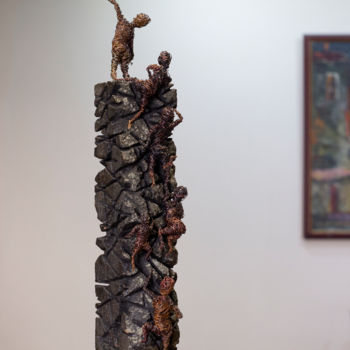 Sculpture titled "Followers (44x9x8 2…" by Karen Axikyan, Original Artwork, Metals