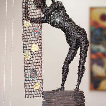 Sculpture titled "Temptation (52x23x1…" by Karen Axikyan, Original Artwork, Metals