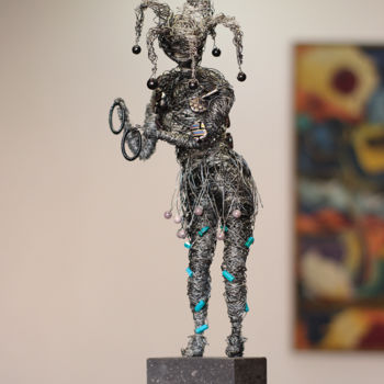 Sculptuur getiteld "Magician (46x15x12…" door Karen Axikyan, Origineel Kunstwerk, Metalen